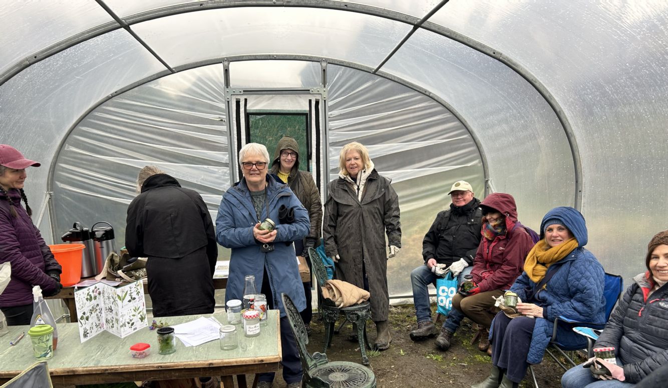 Community members attending the 'Forage and Brew' event